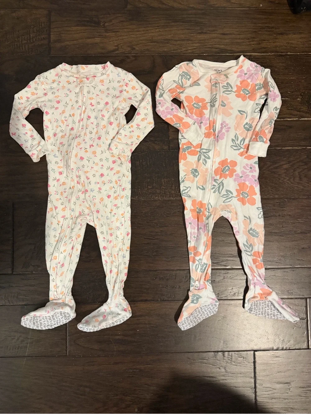 Carter’s Baby Girls Floral Footie Pajamas bundle